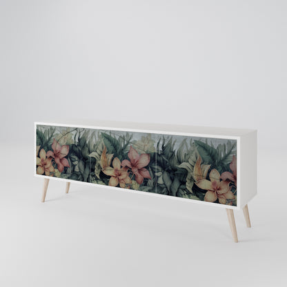 HEAVENLY BLOOM Mobile TV a 3 Ante in Finitura Bianca