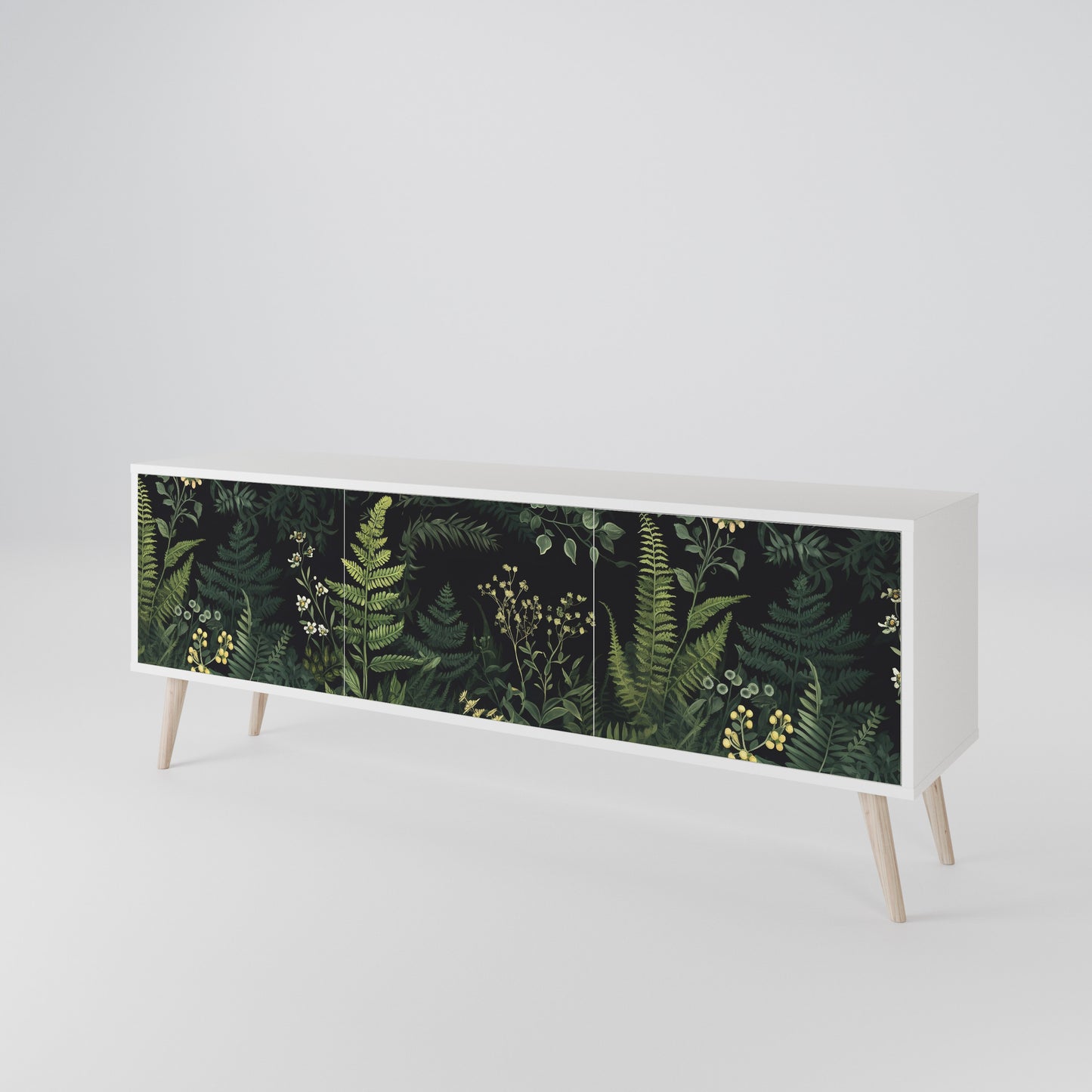 FERN FLOWERS Mobile TV a 3 Ante in Finitura Bianca