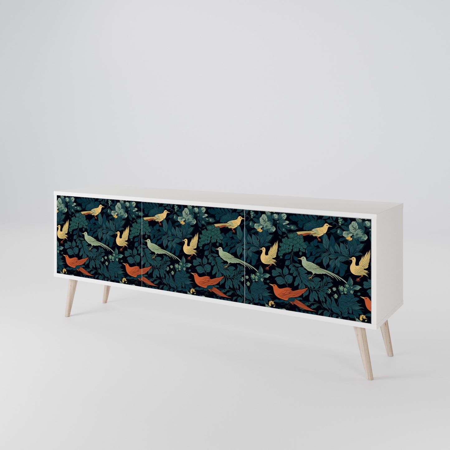 FOWL ORNAMENT Mobile TV a 3 Ante in Finitura Bianca