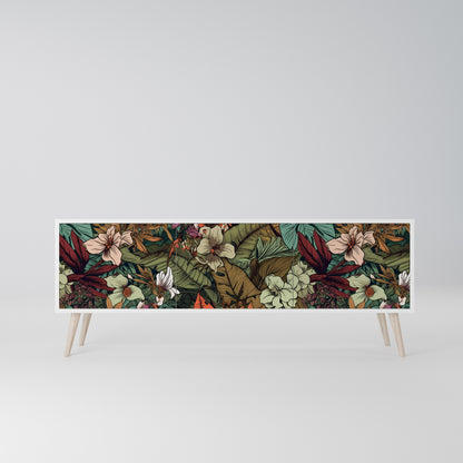 BOTANICAL EMERGENCE Mobile TV a 3 Ante in Finitura Bianca