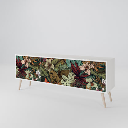 BOTANICAL EMERGENCE Mobile TV a 3 Ante in Finitura Bianca