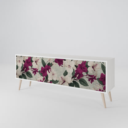 FLOWERET DREAM 3-Door TV Stand in White Finish