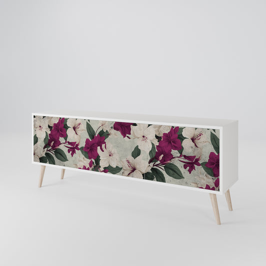FLOWERET DREAM 3-Door TV Stand in White Finish