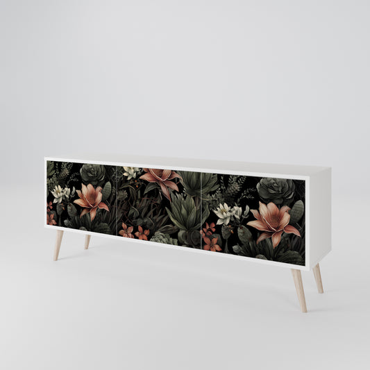 SECRET VERDURE 3-Door TV Stand in White Finish