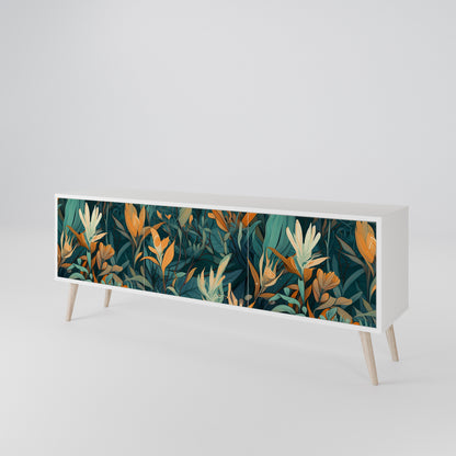 FLORAL SERENITY Mobile TV a 3 Ante in Finitura Bianca