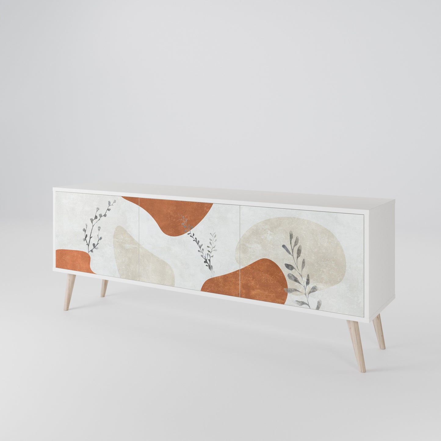 TRANQUIL TWIG Mobile TV a 3 Ante in Finitura Bianca