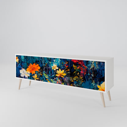 MIDNIGHT BLOSSOM Mobile TV a 3 Ante in Finitura Bianca