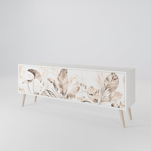 WILD TENDERNESS 3-Door TV Stand in White Finish