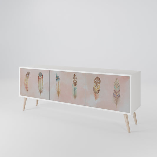 THE DELIQUESCE 3-Door TV Stand in White Finish