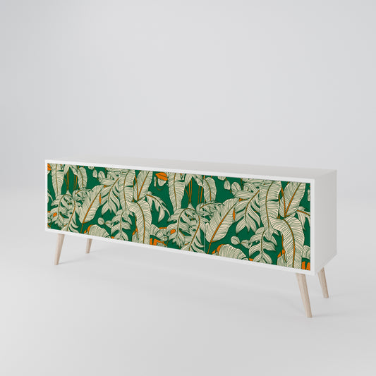 VERDANT PLEASURES 3-Door TV Stand in White Finish
