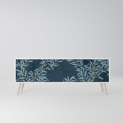BLUE LEAVES Mobile TV a 3 Ante in Finitura Bianca