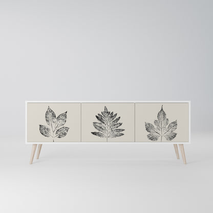 LEAFY STAMPS Mobile TV a 3 Ante in Finitura Bianca