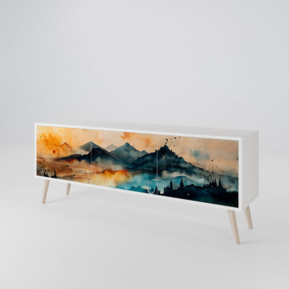 OMINOUS MOUNTAINS Mobile TV a 3 Ante in Finitura Bianca