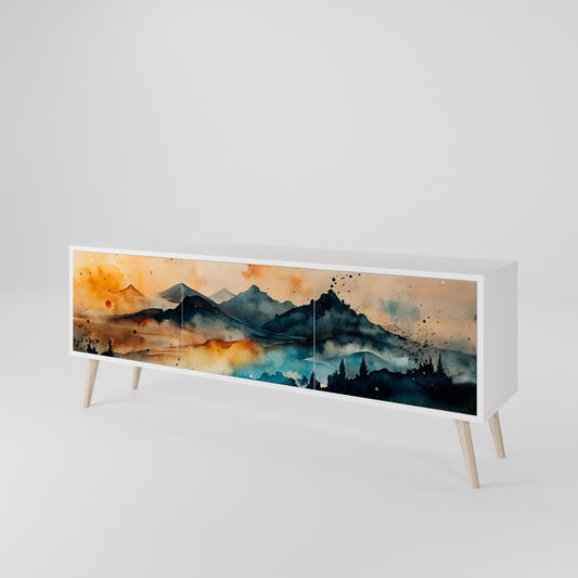 OMINOUS MOUNTAINS Mobile TV a 3 Ante in Finitura Bianca