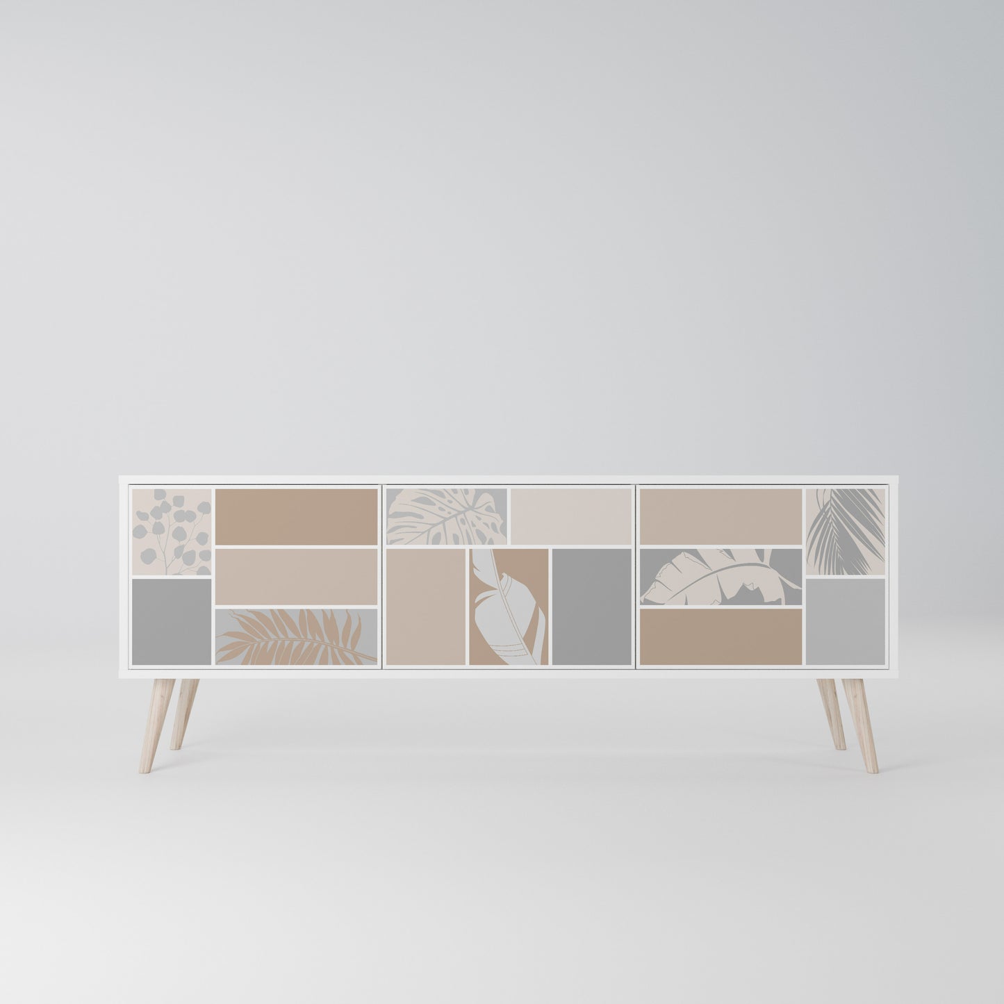 TROPICAL SHAPES Mobile TV a 3 Ante in Finitura Bianca