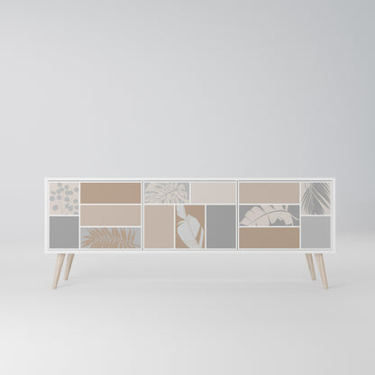 TROPICAL SHAPES Mobile TV a 3 Ante in Finitura Bianca