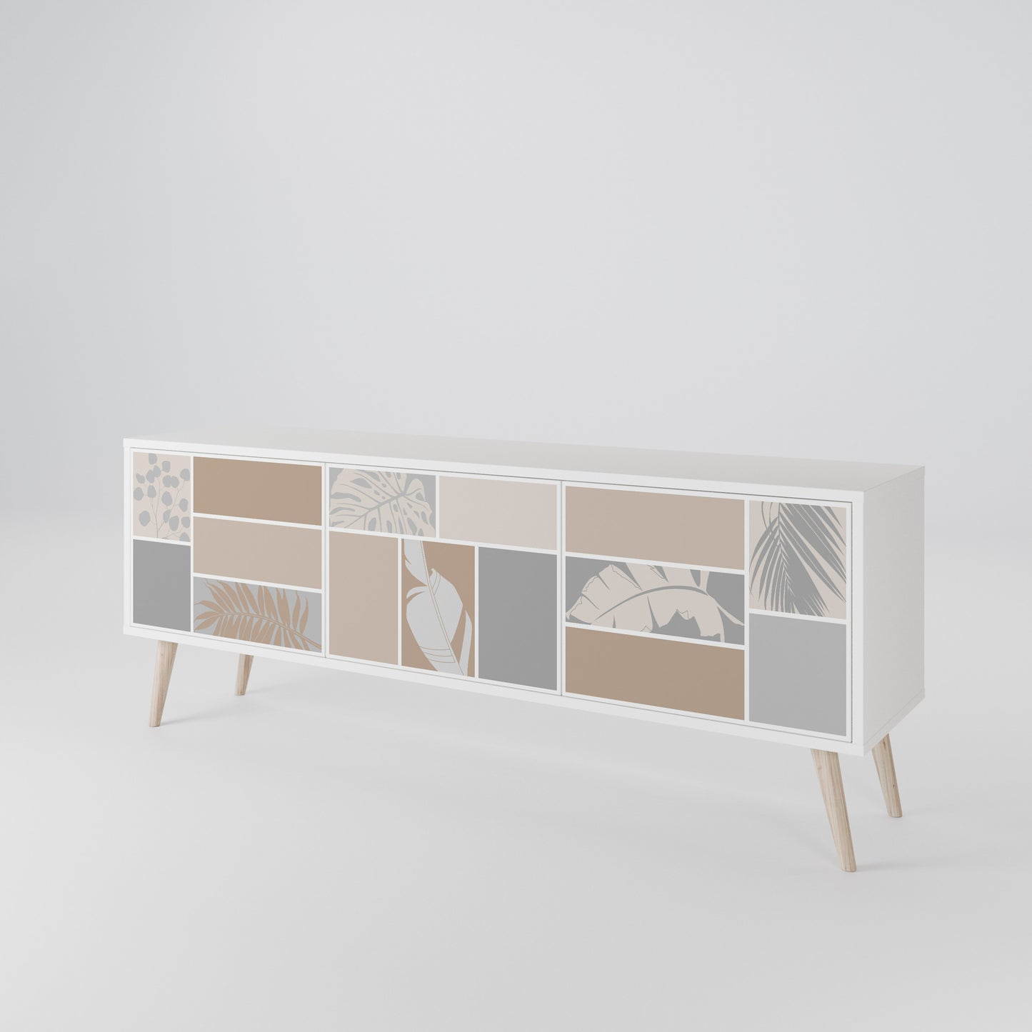 TROPICAL SHAPES Mobile TV a 3 Ante in Finitura Bianca
