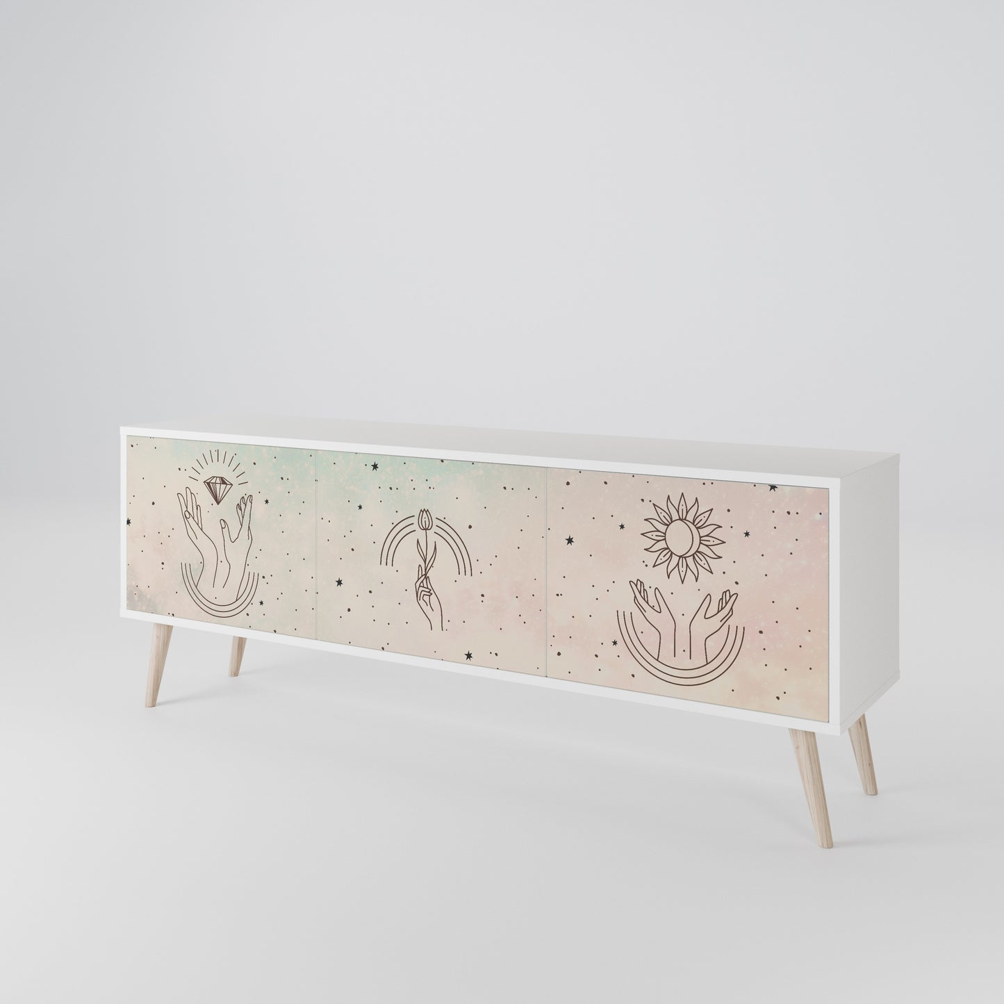 DELICATE BEAUTY Mobile TV a 3 Ante in Finitura Bianca
