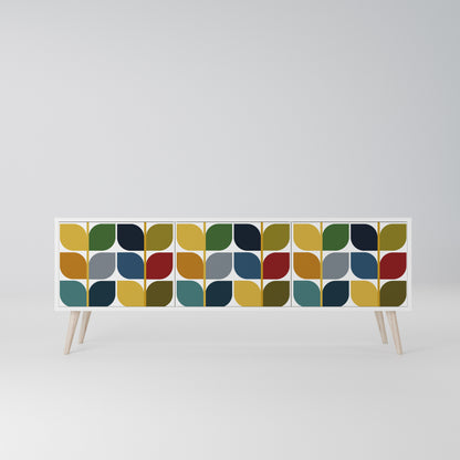 WEIGHTLESS HOURS 3-Door TV Stand in White Finish