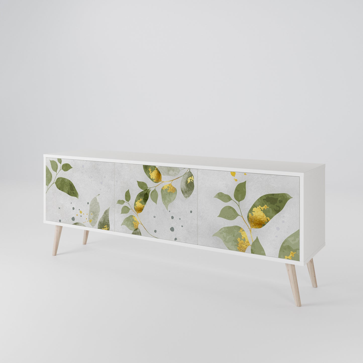 ELEGANT BOTANICS Mobile TV a 3 Ante in Finitura Bianca