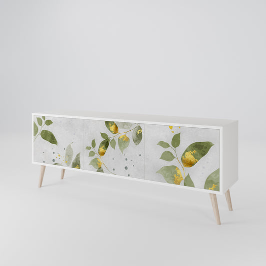ELEGANT BOTANICS 3-Door TV Stand in White Finish