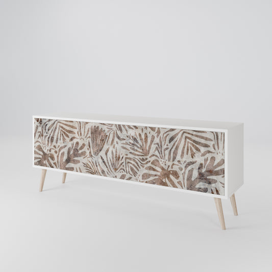 PASSING TIME 3-Door TV Stand in White Finish