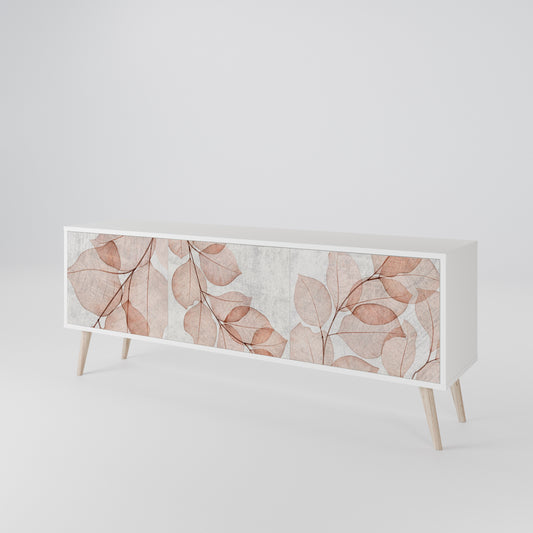 AUTUMN FRAGILITY 3-Door TV Stand in White Finish