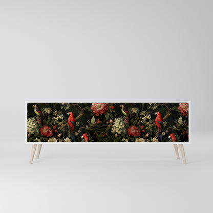 FLORAL FANTASIA Mobile TV a 3 Ante in Finitura Bianca