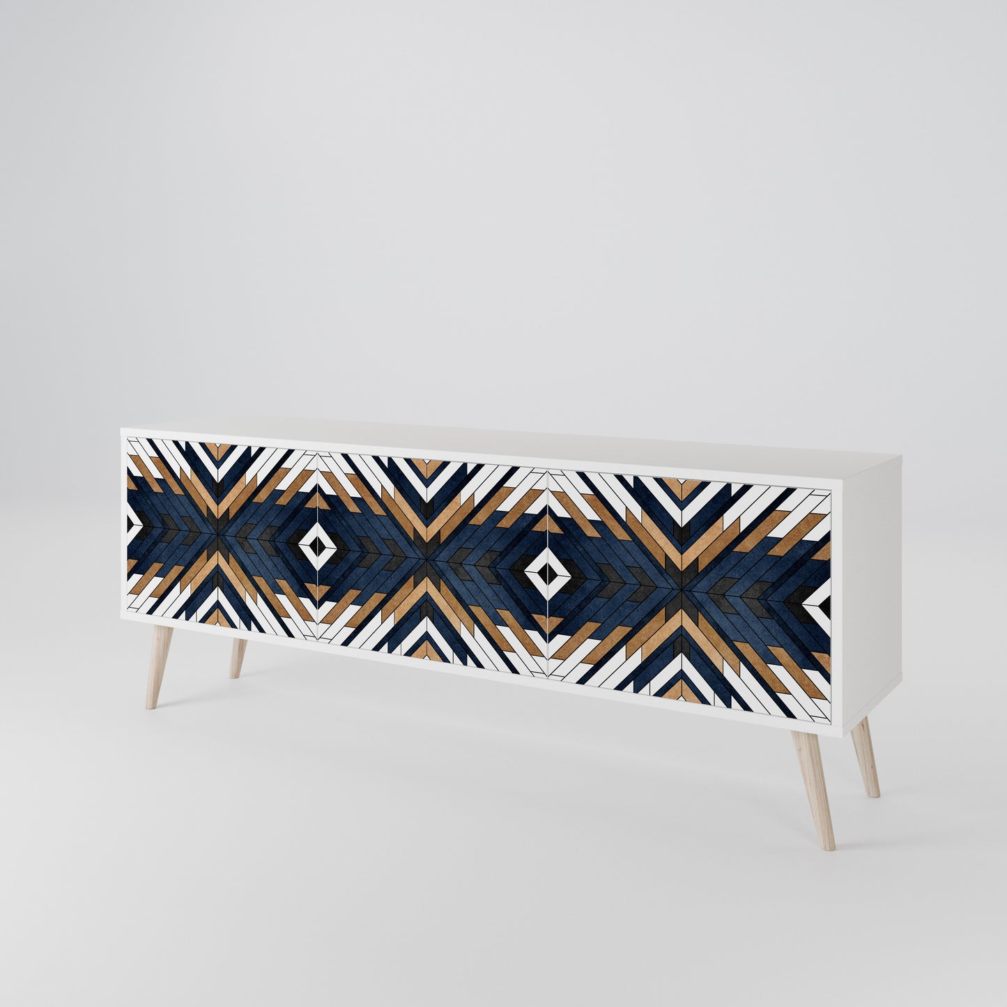 ARTFUL GEOMETRY Mobile TV a 3 Ante in Finitura Bianca
