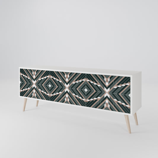 DIMENSION DELIGHTS 3-Door TV Stand in White Finish