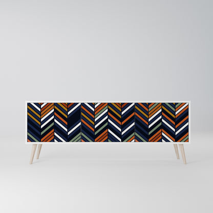 VIBRANT PATCHWORK Mobile TV a 3 Ante in Finitura Bianca