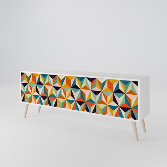 TESSELATE TREASURES Mobile TV a 3 Ante in Finitura Bianca