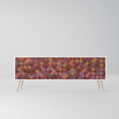 PAINTED SQUARES Mobile TV a 3 Ante in Finitura Bianca