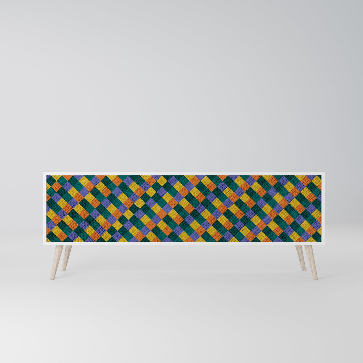 PAINTED SQUARES MIX Mobile TV a 3 Ante in Finitura Bianca