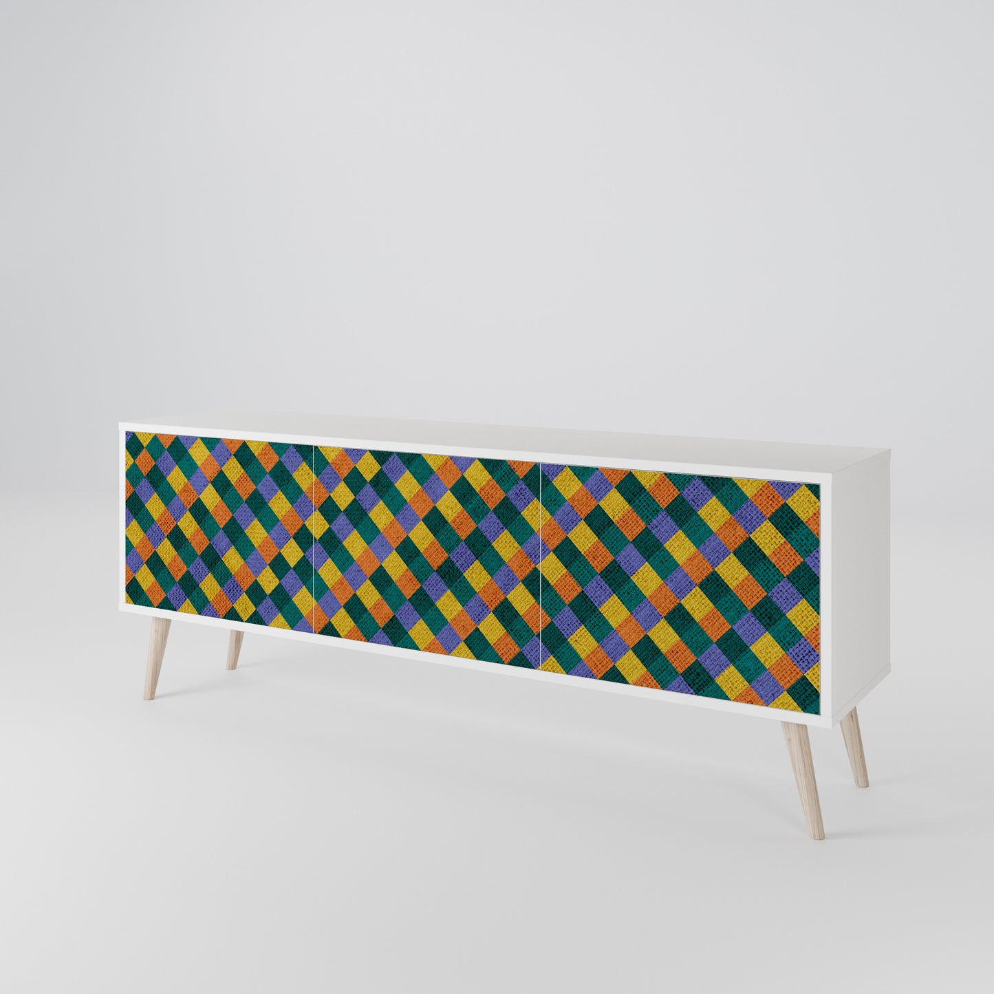 PAINTED SQUARES MIX Mobile TV a 3 Ante in Finitura Bianca