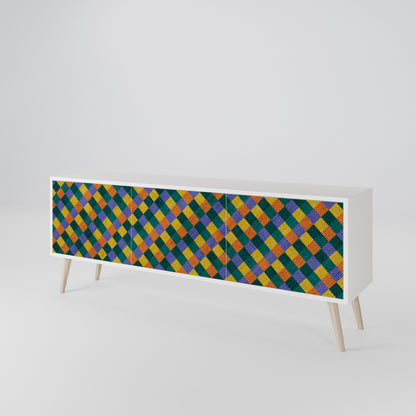 PAINTED SQUARES MIX Mobile TV a 3 Ante in Finitura Bianca