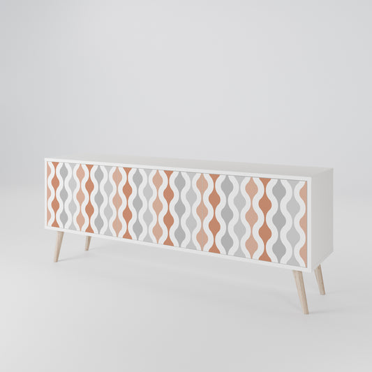 HAZY NOSTALGIA 3-Door TV Stand in White Finish