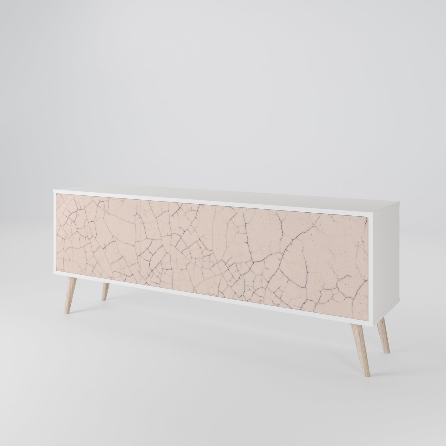 CERAMIC TEXTURE Mobile TV a 3 Ante in Finitura Bianca