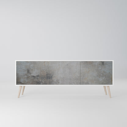 CONCRETE WALL Mobile TV a 3 Ante in Finitura Bianca