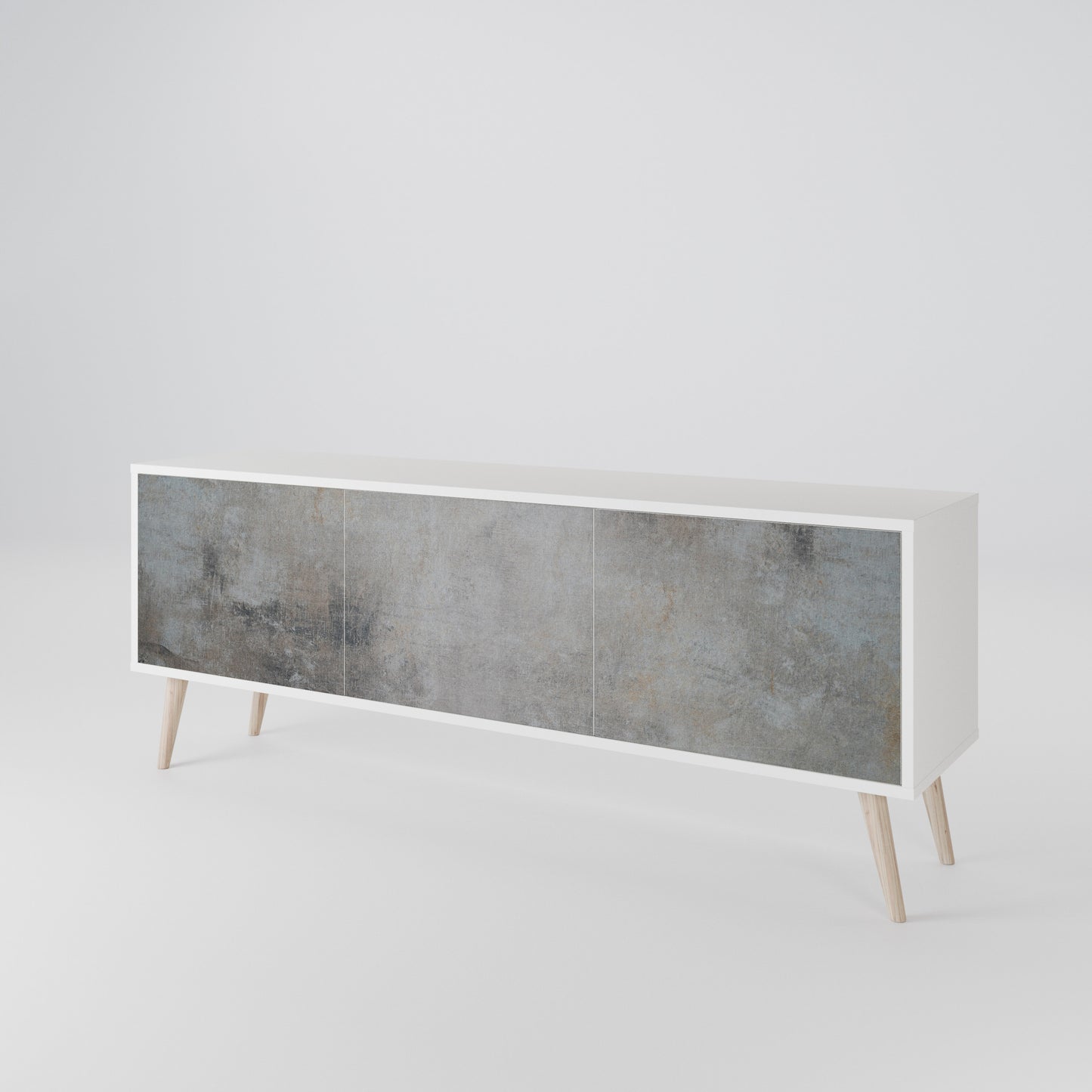 CONCRETE WALL Mobile TV a 3 Ante in Finitura Bianca