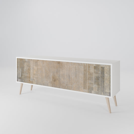 SCREEN ERROR 3-Door TV Stand in White Finish