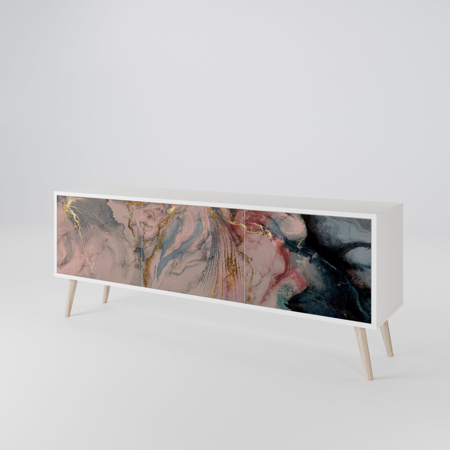 GILDED SWIRLS Mobile TV a 3 Ante in Finitura Bianca