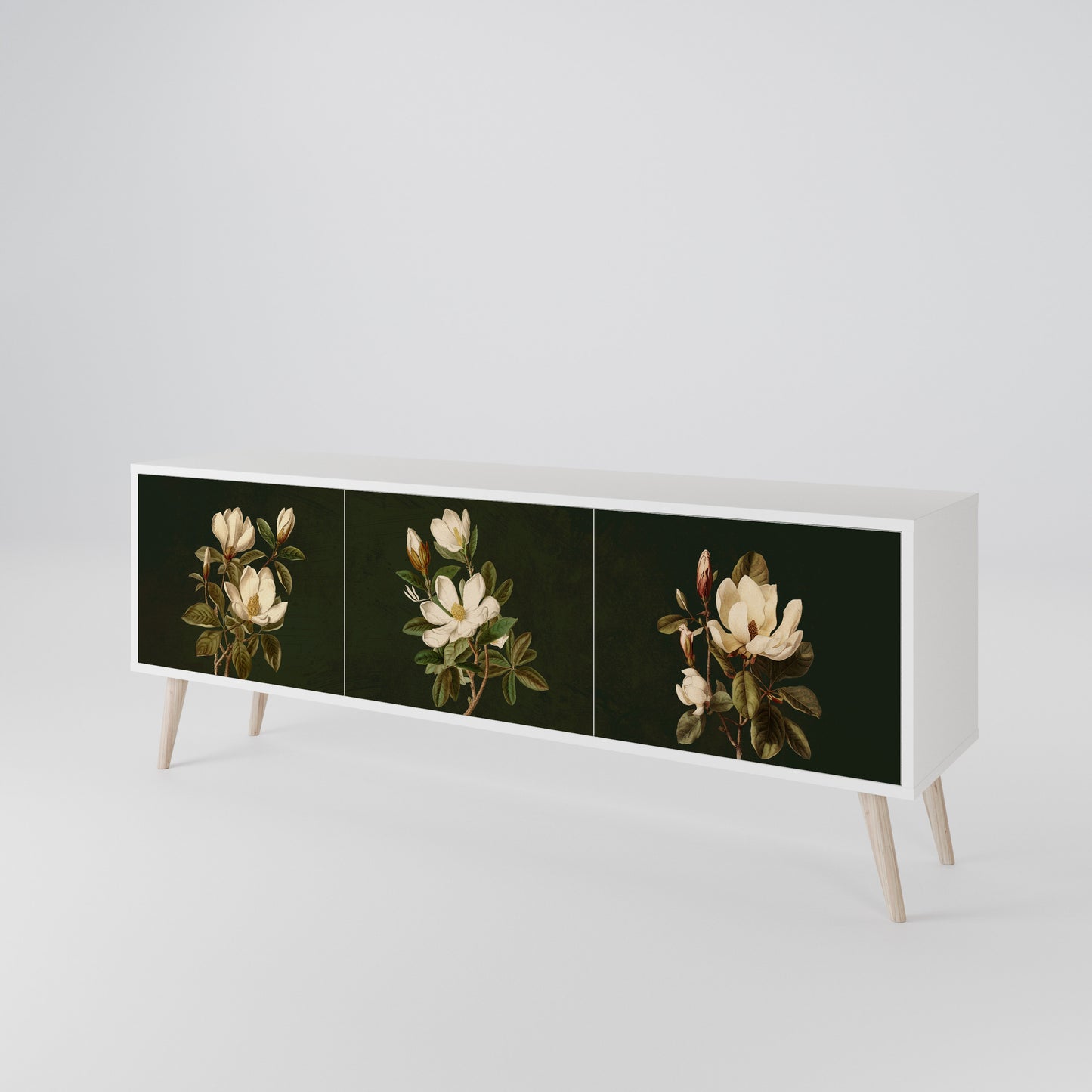 FLORAL NOIR Mobile TV a 3 Ante in Finitura Bianca