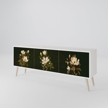 FLORAL NOIR Mobile TV a 3 Ante in Finitura Bianca