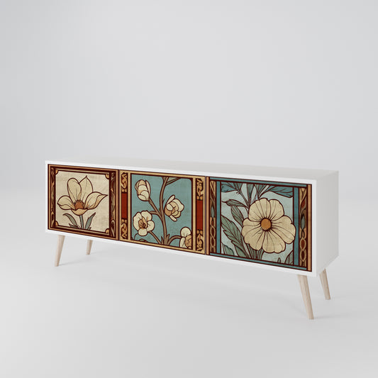 TIMELESS FLORA Mobile TV a 3 Ante in Finitura Bianca