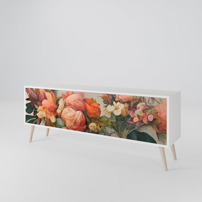 STYLISH BEAUTY 3-Door TV Stand in White Finish