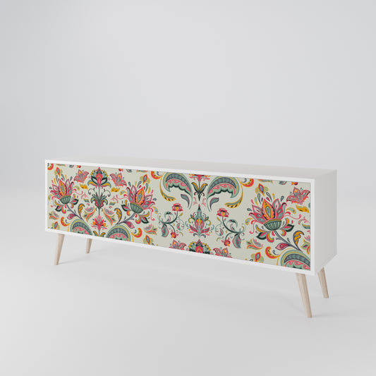 ORGANIC FOLKLORE Mobile TV a 3 Ante in Finitura Bianca