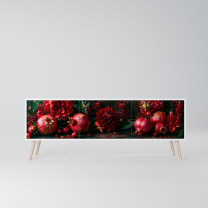 DAHLIAS AND POMEGRANATES Mobile TV a 3 Ante in Finitura Bianca