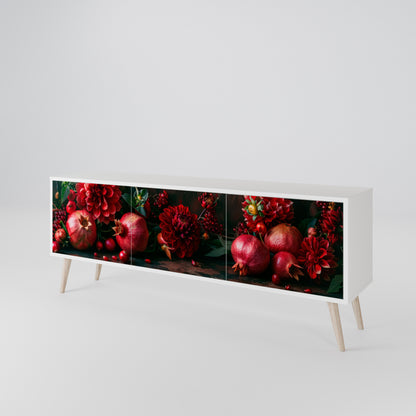 DAHLIAS AND POMEGRANATES Mobile TV a 3 Ante in Finitura Bianca