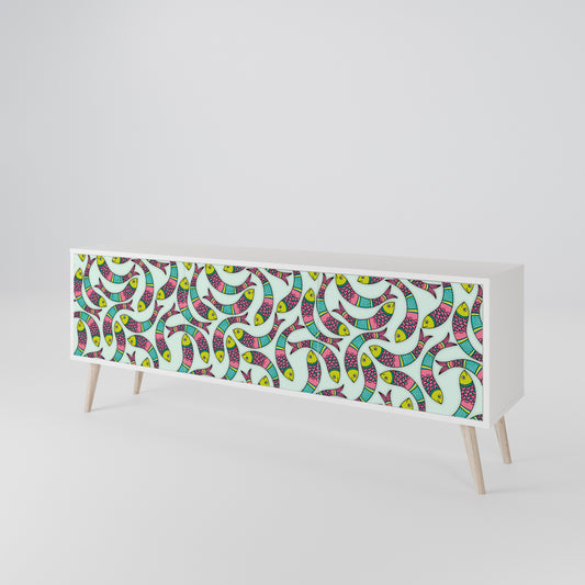 INDIAN FISH Mobile TV a 3 Ante in Finitura Bianca